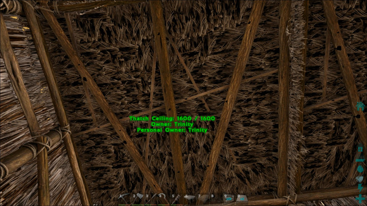 Here we have a simple flat roof on a hut in Ark. It's easy, and it's cheaper than sloped.