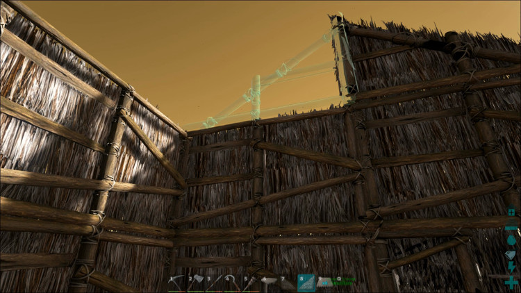 To use the sloped roof in Ark you'll have to start off with Sloped Walls.