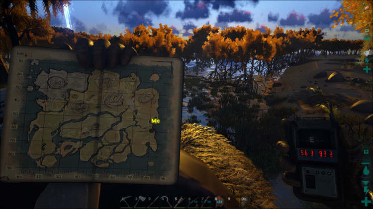 This shows a good location on the Ark for harvesting Rare Flowers.