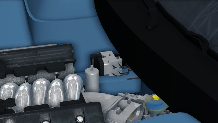 The ABS Pump & Module mounted on a car in Car Mechanic Simulator 2015.
