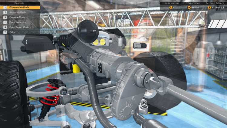 Here we have an installed gearbox with attached Transfer Case and Drive Shaft in Car Mechanic Simulator 2015.