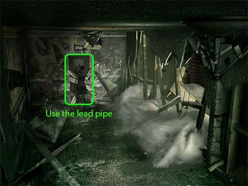 You need to use the lead pipe to open the door at the end of the hall.