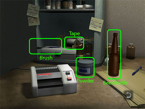 Here you have all the equipment you need to take the fingerprint on the Beer Bottle.