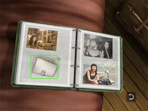 You can find Mia's Photo Album on her bed. Look at it and then take the note in the bottom left photo spot.