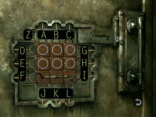 In this puzzle you have to move the key to the top, so that it is lined up with the key slot. You can then insert it.