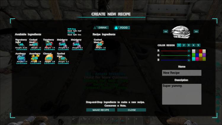 By creating custom recipes in Ark you can create your own special potions and protective items.