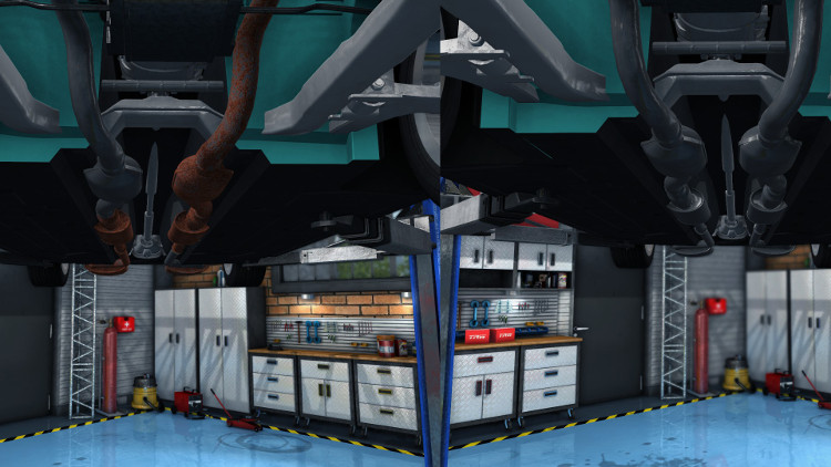 Detailed guide to Exhaust System Repair and Replacement in Car Mechanic Simulator 2015.